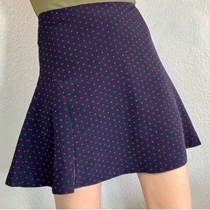 The Limited Navy Blue/Red Polka Dot Mini Skirt